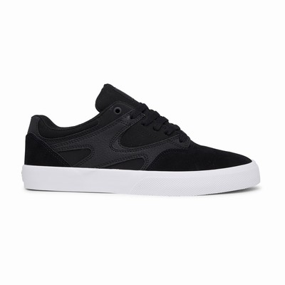 DC Kalis Vulc S Suede Men's Black/White Skate Shoes Australia Sale SIK-068